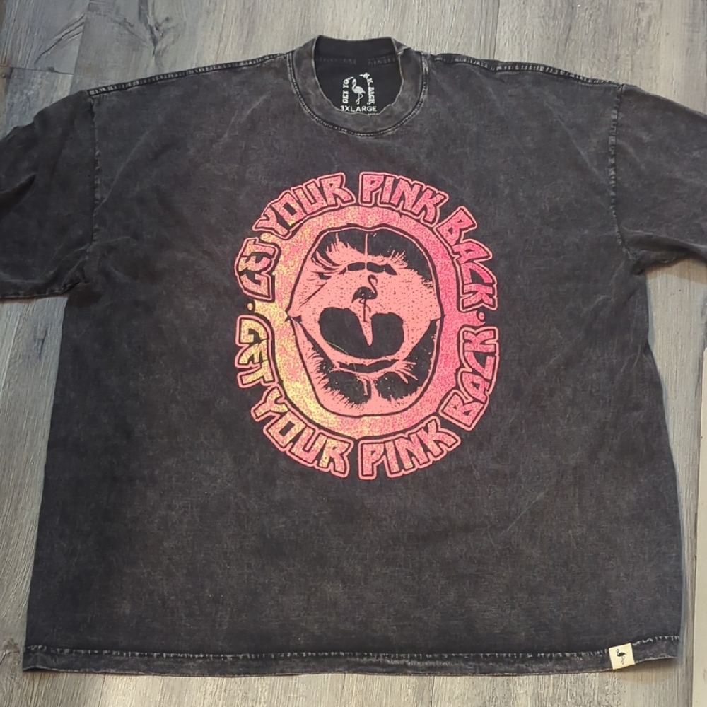 Get Your Pink Back Short Sleeve Graphic Tee - Black